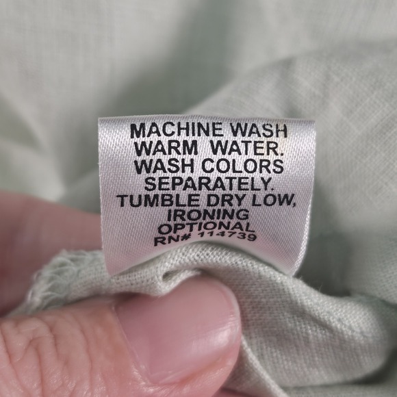 Flax Linen Tank Top Womens P XS Green Ruffle Collar Preppy Casual Classic Beachy - Picture 5 of 11